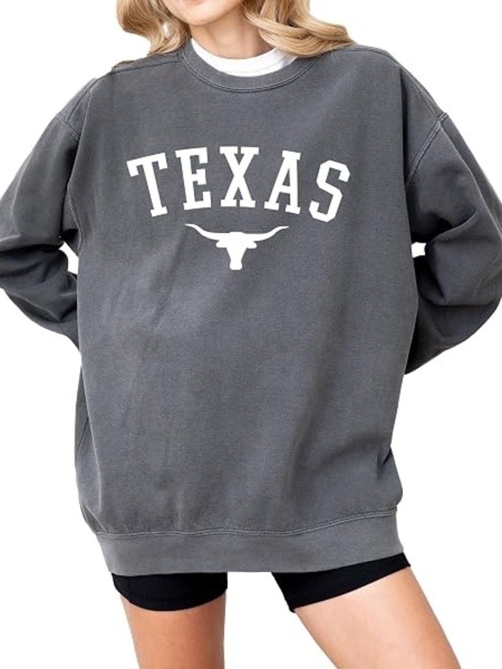 Comfort Colors Charcoal Gray Crewneck Sweatshirt with White Label